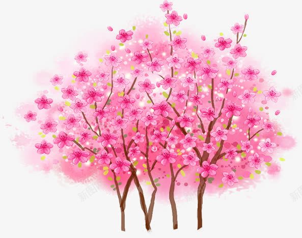 粉色桃花春季水彩画png免抠素材_新图网 https://ixintu.com 图片 春季 桃花 水彩画 粉色