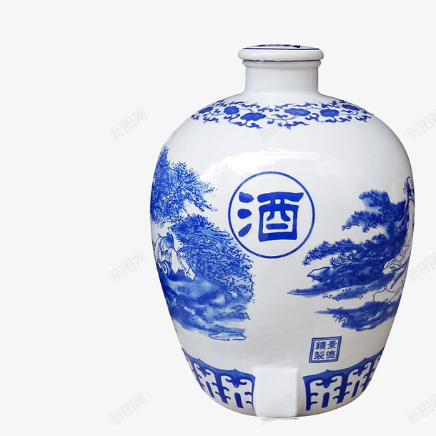 青花瓷泡酒瓶png免抠素材_新图网 https://ixintu.com 古风酒坛 土陶酒坛酒缸 复古白酒泡酒 密封酒罐 泡酒瓶 酒壶 酒罐