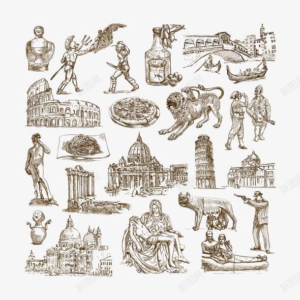 手绘插图模板png免抠素材_新图网 https://ixintu.com e 动漫动画 古堡 古罗马 城市 城市建筑 城市风景 威尼斯水城 建筑家居 意大利 手绘人物 手绘城市 手绘插图 手绘插图模板下载 比萨斜塔 雕像 风景漫画 魅力城市