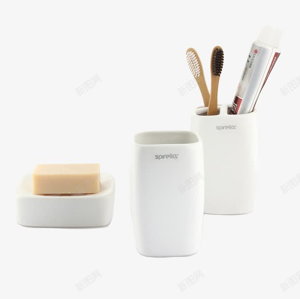洗漱三件套装png免抠素材_新图网 https://ixintu.com 产品实物 卫生间 哑面 浴室用品 陶瓷