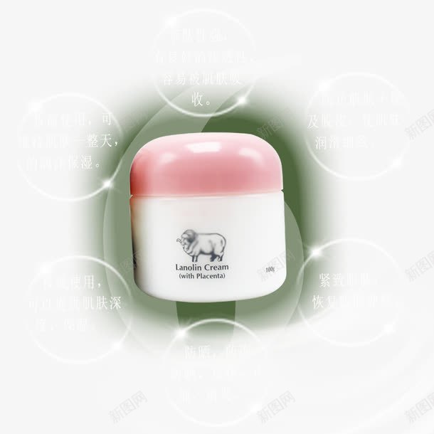 绵羊油功效png免抠素材_新图网 https://ixintu.com 保湿 功效图 天然 宝贝详情页 护肤品 绵羊油面霜 补水