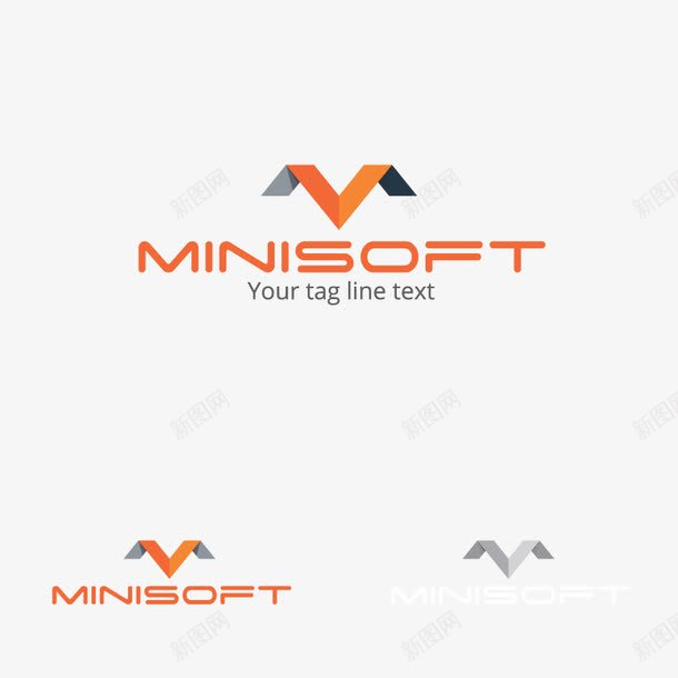 商务LOGO图标png_新图网 https://ixintu.com V 字母 橙色 翅膀