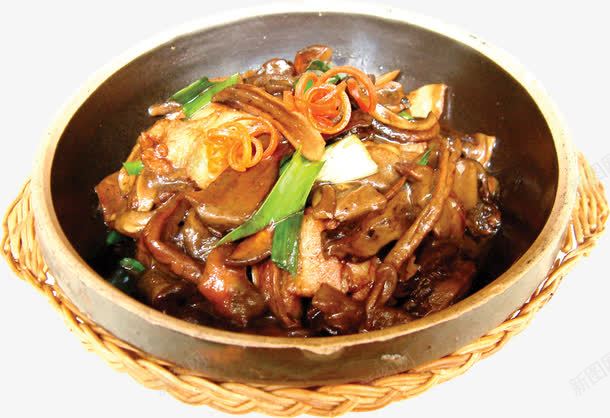野山菌烧肉png免抠素材_新图网 https://ixintu.com 中华美食 中国美食 产品实物 绿色食品 肉类 菜品 野山菌 餐饮
