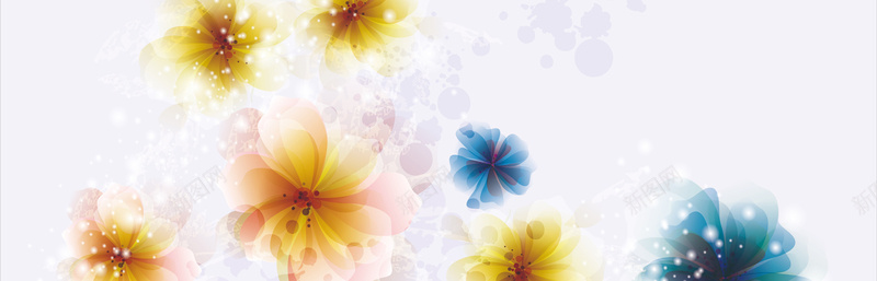 矢量彩花朵背景ai设计背景_新图网 https://ixintu.com 七彩 水墨 水彩 水粉 海报banner 矢量彩色 花朵背景 矢量图