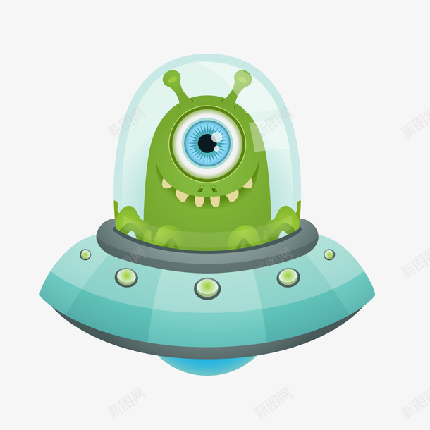 乘坐飞船的外星人矢量图ai免抠素材_新图网 https://ixintu.com UFO 卡通 外星人 太空 宇宙 科幻 飞船 矢量图