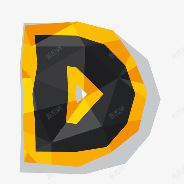 褶皱晶格立体英文字母D图标png_新图网 https://ixintu.com LOGO设计字母创意 字母D 平面设计 晶格立体字母D 板式 矢量字母D 褶皱效果