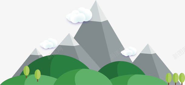 扁平化自然风景山png免抠素材_新图网 https://ixintu.com 卡通元素 山 扁平化 风景