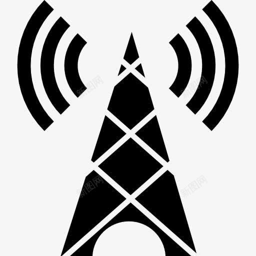 塔传输图标png_新图网 https://ixintu.com WiFi信号 技术 无线 无线上网 无线连接 连接