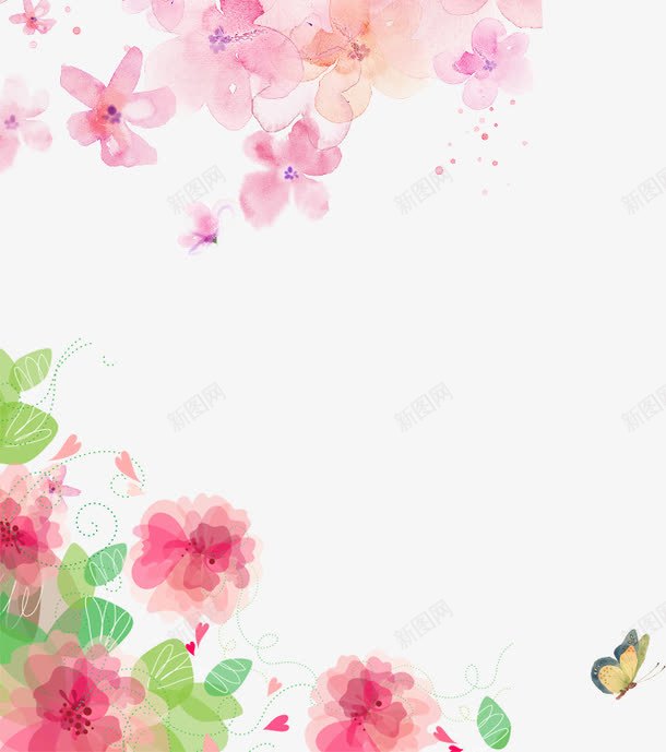 花瓣花png免抠素材_新图网 https://ixintu.com 三月赏花 春天赏花 春季赏花 春暖花开 绿叶 花 花开手绘 花瓣 蝴蝶 赏花 陌上花开