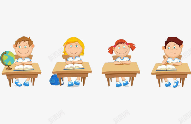 卡通开心上课的孩子png免抠素材_新图网 https://ixintu.com 上课 卡通 可爱 地球仪 学习 学生 孩子上课 开心 认真