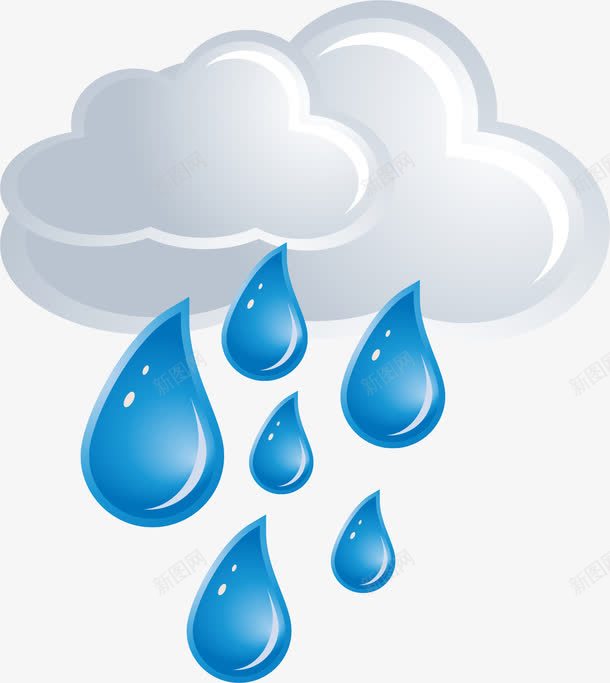 可爱小清新装饰海报装饰白云下雨png免抠素材_新图网 https://ixintu.com PPT模板设计 卡通装饰 封面设计 小清新插画 广告设计 文艺风装饰图案 海报设计 白云下雨