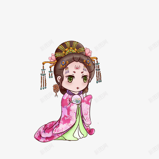 卡通唐朝杨贵妃png免抠素材_新图网 https://ixintu.com 卡通杨玉环 古装人 古风人物 唐明皇杨贵妃 唐朝杨贵妃 杨玉环