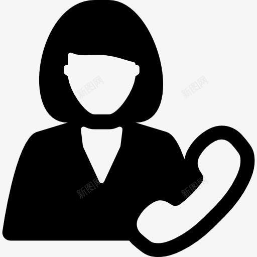 客户服务电话图标png_新图网 https://ixintu.com 人 女性用户 客户服务 手机 操作员 电话