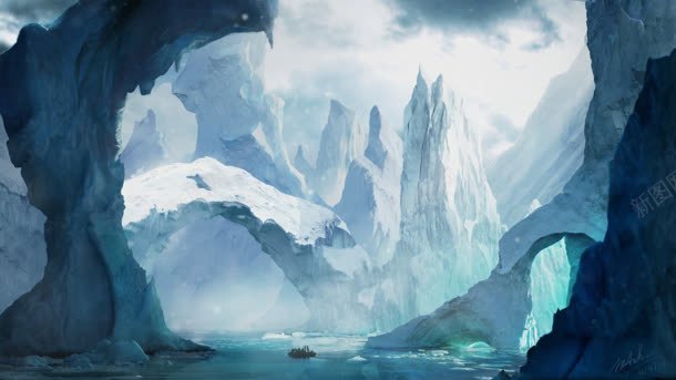魔幻冰山峡谷海报背景jpg高清背景_新图网 https://ixintu.com 冰山 峡谷 海报 背景 魔幻