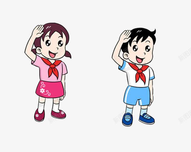 敬礼的少先队员卡通形象png免抠素材_新图网 https://ixintu.com 卡通形象 学生 小学生 少先队员 敬礼 敬礼手势