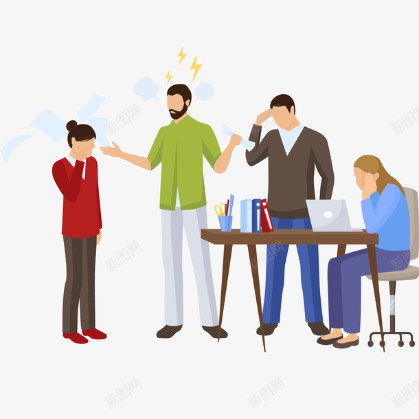 工作中的争吵png免抠素材_新图网 https://ixintu.com 争吵 人物 商务人士 头疼 指着人骂 指责 烧脑