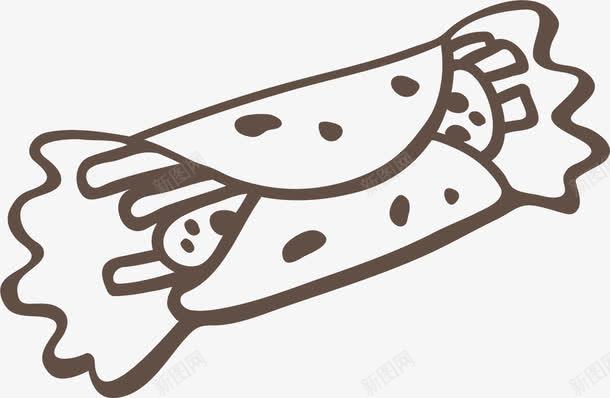 手绘棕色美食png免抠素材_新图网 https://ixintu.com 圆点 小清新 手绘 棕色 煎饼 简约 线条 美食