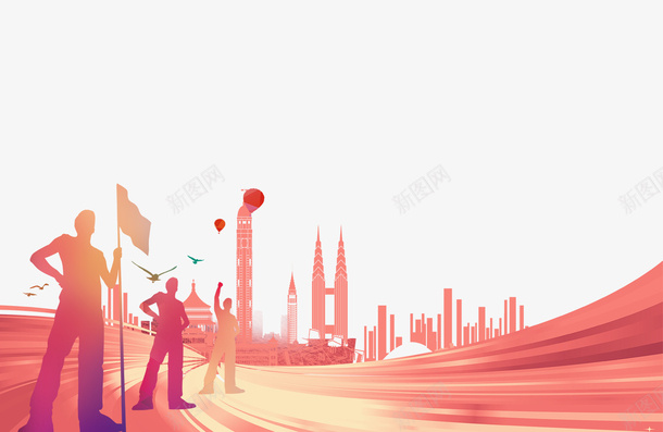 五四青年节创意剪影海报背影边框png免抠素材_新图网 https://ixintu.com 五四青年节 剪影 国际青年节 青年群体 青春 青春正能量 青春活力