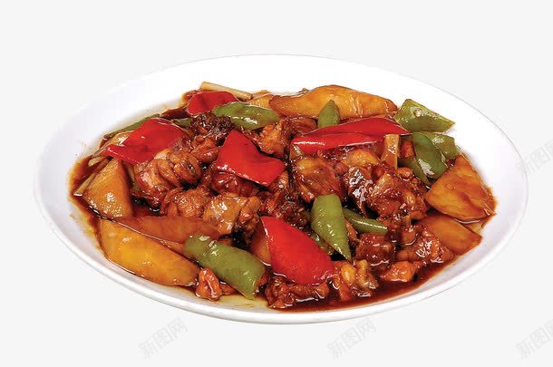 农家大盘鸡png免抠素材_新图网 https://ixintu.com 中国美食 产品实物 大盘鸡 红辣椒 菜品 菜肴 餐饮 鸡