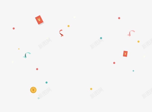 背景装饰png免抠素材_新图网 https://ixintu.com 红包彩带活力可爱