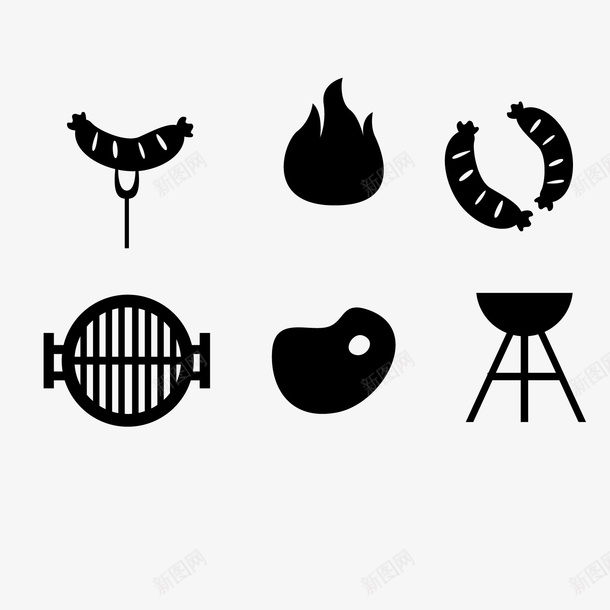 黑色牛肉烧烤图标png_新图网 https://ixintu.com 小吃 烤牛肉 烤牛肉串 烧烤 牛排 牛肉 美食 食品 黑色图标