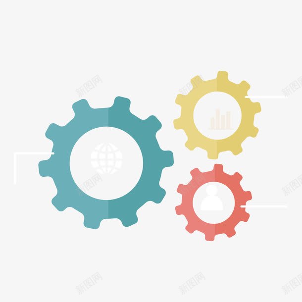 彩色齿轮设置图标png_新图网 https://ixintu.com ppt 分析 印刷 商务 图标 彩色 百分比 齿轮