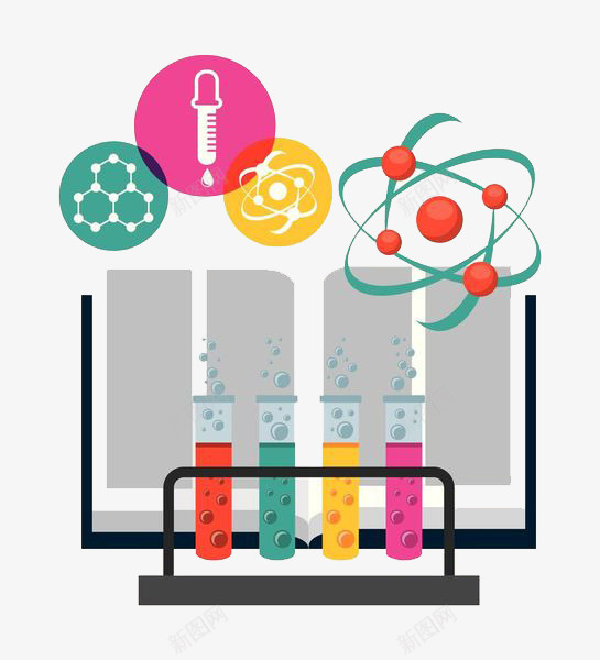 生物化学实验小标识图标png_新图网 https://ixintu.com 化学实验 卡通实验场景 原子分子 手绘平面 滴管 生化医疗 生化实验 生物化学 试管架 锥形瓶