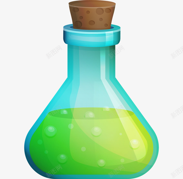 手绘卡通化学药瓶png免抠素材_新图网 https://ixintu.com 化学 卡通化学药瓶 游戏 烧杯 瓶子 绿色 药剂 药水 蓝色