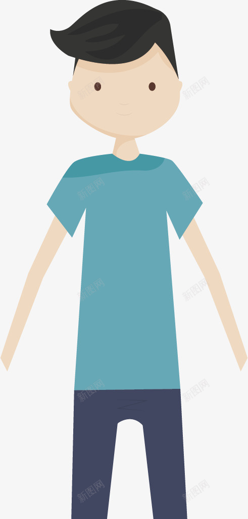 个子高挑的男孩png免抠素材_新图网 https://ixintu.com 卡通 干净的男孩 身材瘦 身高高挑