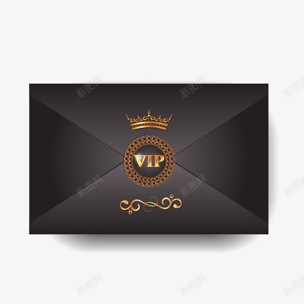 黑色高档信封png免抠素材_新图网 https://ixintu.com 信封 烫金 烫金纸 邀请函 黑色