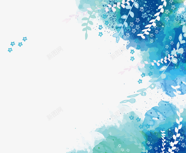蓝色树藤花纹矢量图eps免抠素材_新图网 https://ixintu.com PNG图片 PNG图片素材 PNG素材 PNG素材免费 PNG素材免费下载 树藤 水彩 花藤 蓝色 矢量图