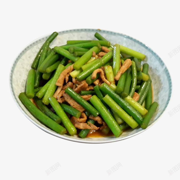 满满一盘家常美食蒜台炒肉png免抠素材_新图网 https://ixintu.com 好吃的 家常美食 家常菜 小炒 小炒美食 蒜台炒肉 蒜苔炒肉 蒜薹肉丝