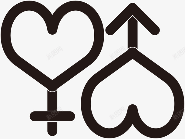 黑色情人节爱心符号png免抠素材_新图网 https://ixintu.com LOVE 婚礼 性别 浪漫 爱心符号 爱情 男女符号