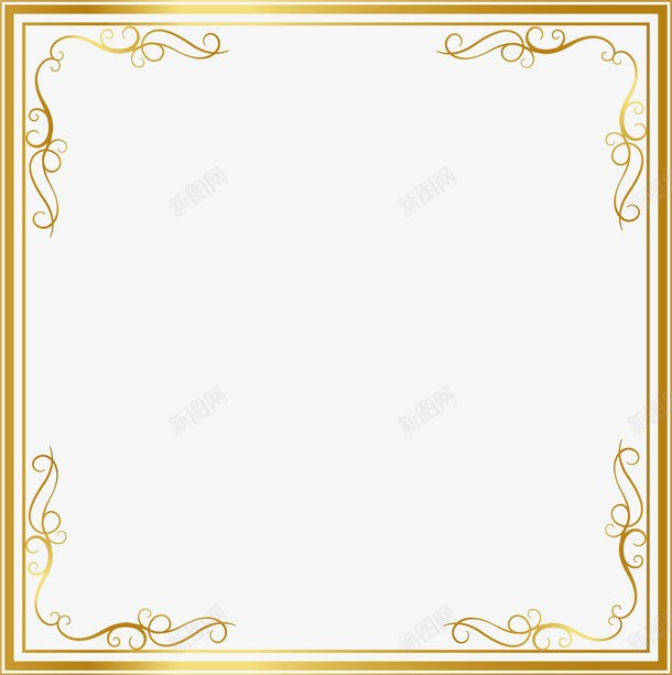 金色欧式花藤边框png免抠素材_新图网 https://ixintu.com 欧式花藤 欧式花藤边框 矢量png 花藤边框 金色花藤 金色边框 金色边边