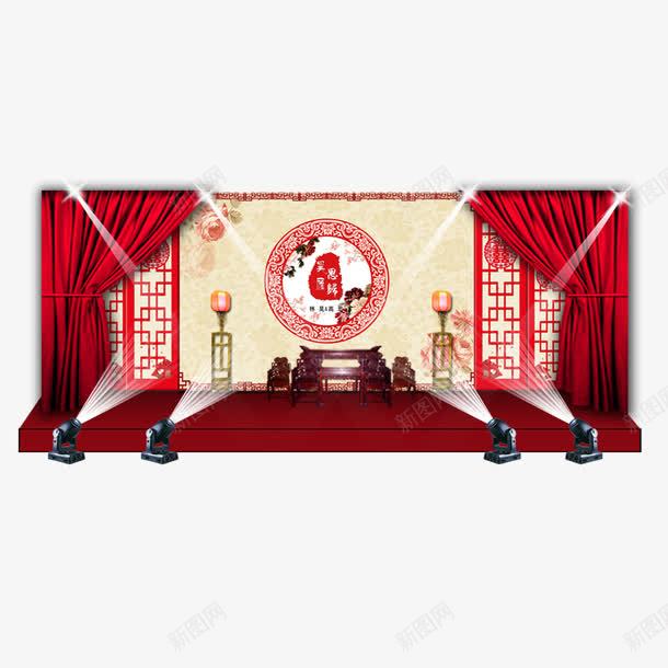 中式婚礼背景png免抠素材_新图网 https://ixintu.com 中式 免抠 婚礼 婚礼背景 红色