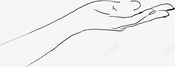 简笔画线条黑色手掌png免抠素材_新图网 https://ixintu.com 手掌 简笔 线条 黑色
