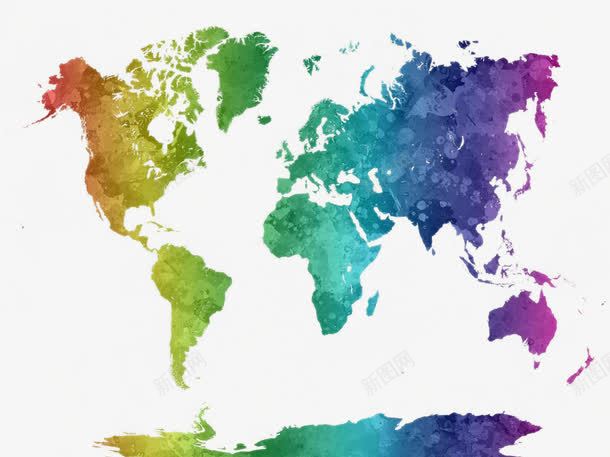 精美水彩世界地图png免抠素材_新图网 https://ixintu.com 七大洲地图 世界地图 彩色地图 水墨墨迹 水彩效果 炫彩地图 精美水彩世界地图设计