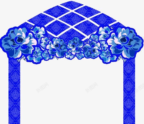 婚礼蓝色拱门png免抠素材_新图网 https://ixintu.com 婚礼 婚礼花 拱门 玫瑰 蓝色