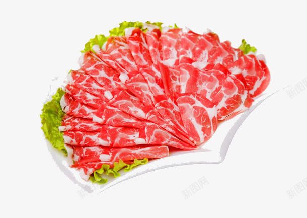 羊肉片png免抠素材_新图网 https://ixintu.com 开胃 生菜叶 羊肉片 色泽亮丽 饱满
