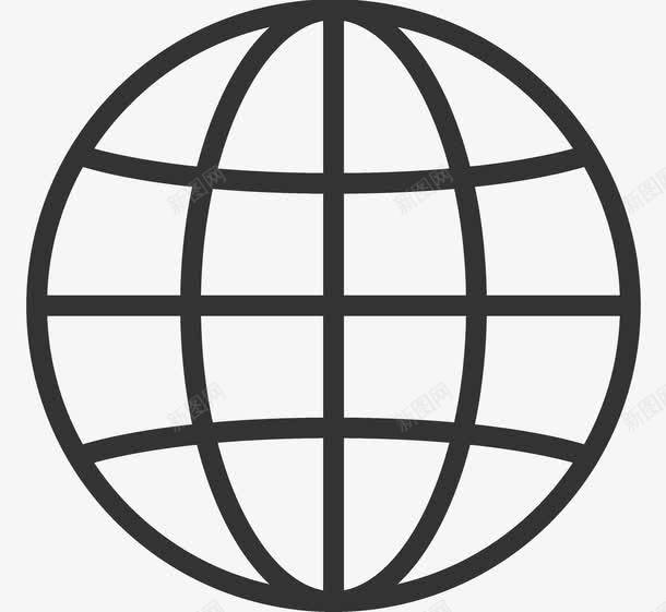黑色抽象地球图标png_新图网 https://ixintu.com 地球 抽象地球 简约地球 线条 黑色 黑色地球