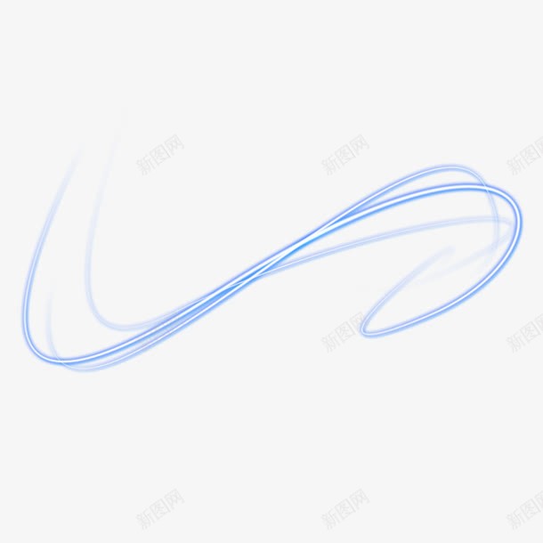 卡通手绘蓝色线条光效png免抠素材_新图网 https://ixintu.com 创意 卡通手绘 简约 艺术 蓝色 金色线条光效