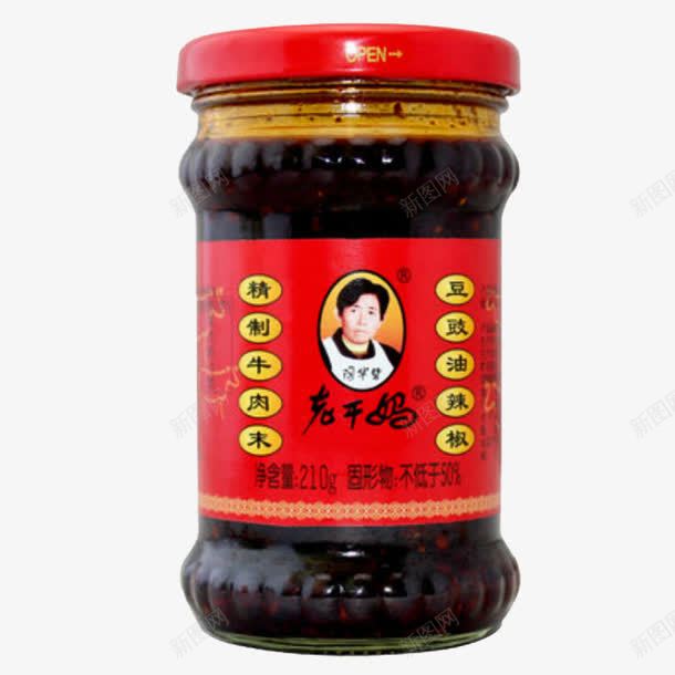 老干妈png免抠素材_新图网 https://ixintu.com 产品实物 精制牛肉沫豆豉油辣椒 老干妈辣椒酱 辣酱 陶华碧