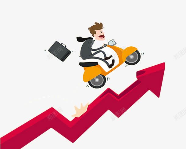 红色卡通商业装饰png免抠素材_新图网 https://ixintu.com PNG图片 上升 前进 办公室标语 卡通 插画 突破 箭头