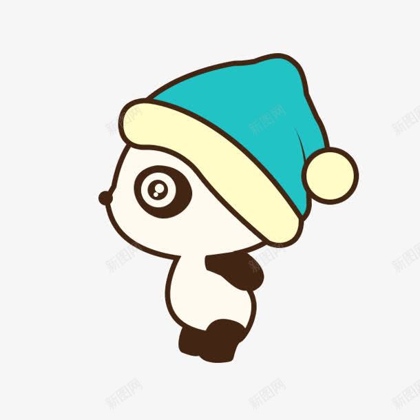 卡通小熊猫戴帽子png免抠素材_新图网 https://ixintu.com 卡通 小熊猫 帽子