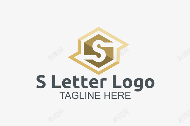 大写字母logo矢量图图标ai_新图网 https://ixintu.com logo 几何 大写S 棕色 深色 简约 精美 设计感 矢量图