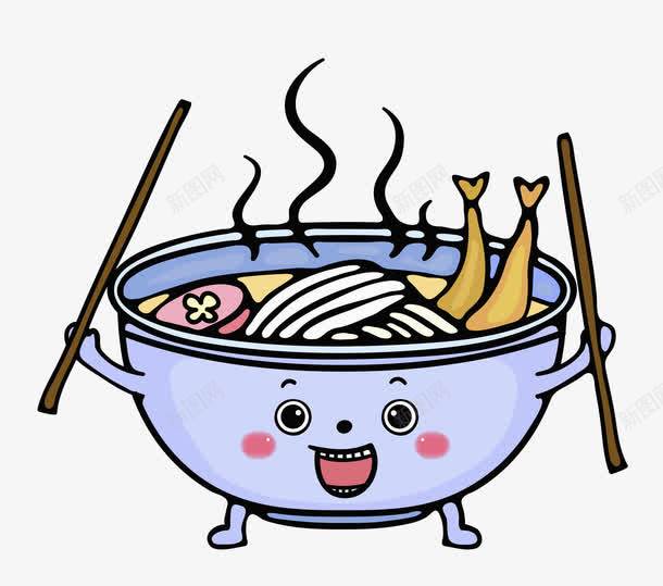 卡通鸡腿面png免抠素材_新图网 https://ixintu.com 卡通 可爱 手绘 筷子 腮红 花朵 表情 面条 鸡腿面