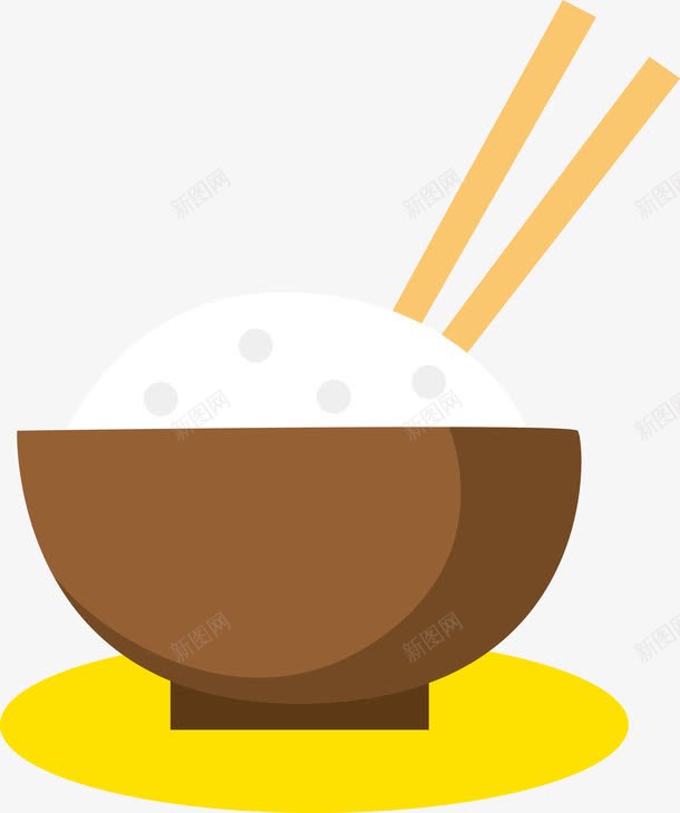 卡通米饭png免抠素材_新图网 https://ixintu.com 五谷杂粮 卡通白米饭 卡通矢量大米饭 大米 干饭 碗 筷子 米 米糠 米饭