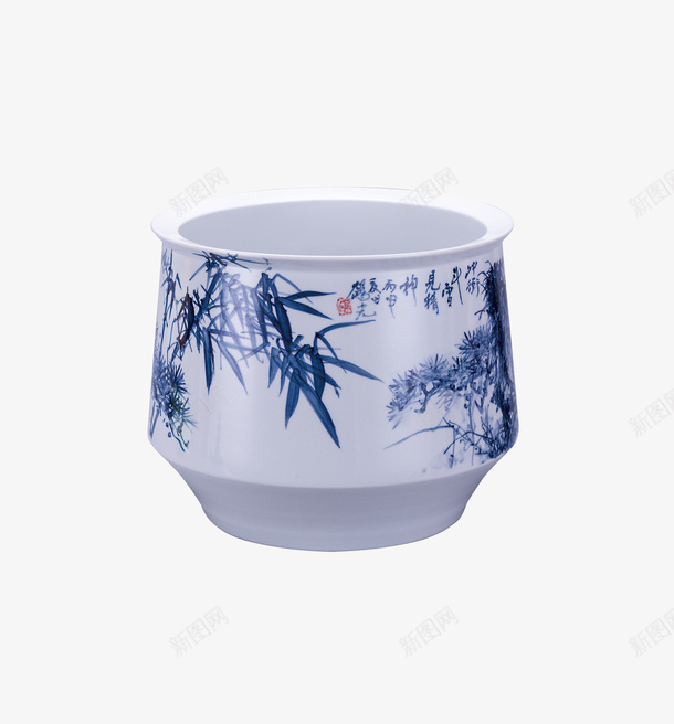 实物竹子水墨画瓷器摆件png免抠素材_新图网 https://ixintu.com 中式摆设 中式花瓶 客厅玄关装饰 工艺品 摆件 景德镇 瓷器 竹子水墨画 陶瓷