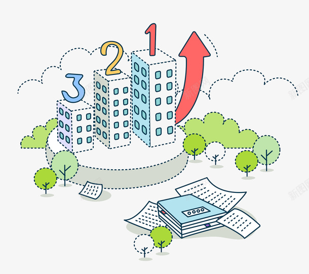 美丽的校园png免抠素材_新图网 https://ixintu.com 学习 学校 学生 建筑 教学楼 校园 楼房 高楼