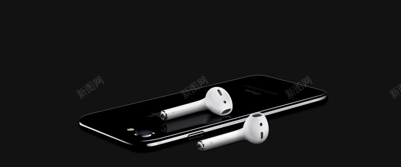 iphone7手机耳机jpg设计背景_新图网 https://ixintu.com iphone7 小清新 手机 文艺 海报banner 简约 耳机高端黑色